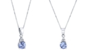 Macy's Tanzanite (5/8 ct. t.w.) & Diamond Accent 18" Pendant Necklace in 14k White Gold